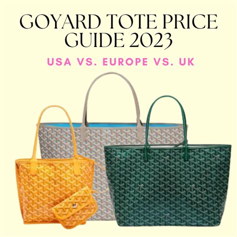 goyard mm tote price|goyard bags price guide.